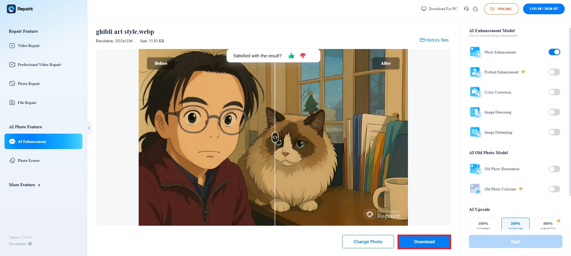 download ghibli-style ai photo