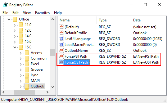 how to change the location of ost files