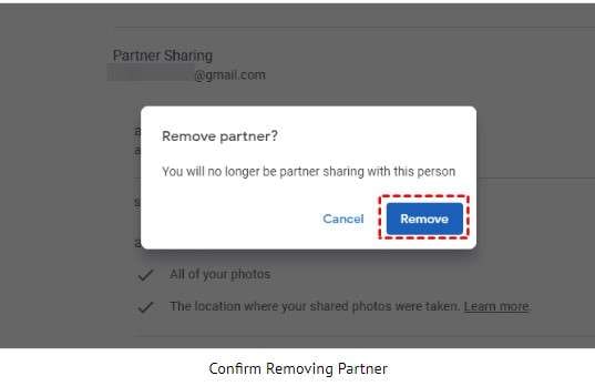 remove partner sharing