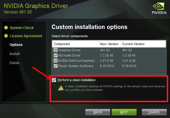 perform a clean installation