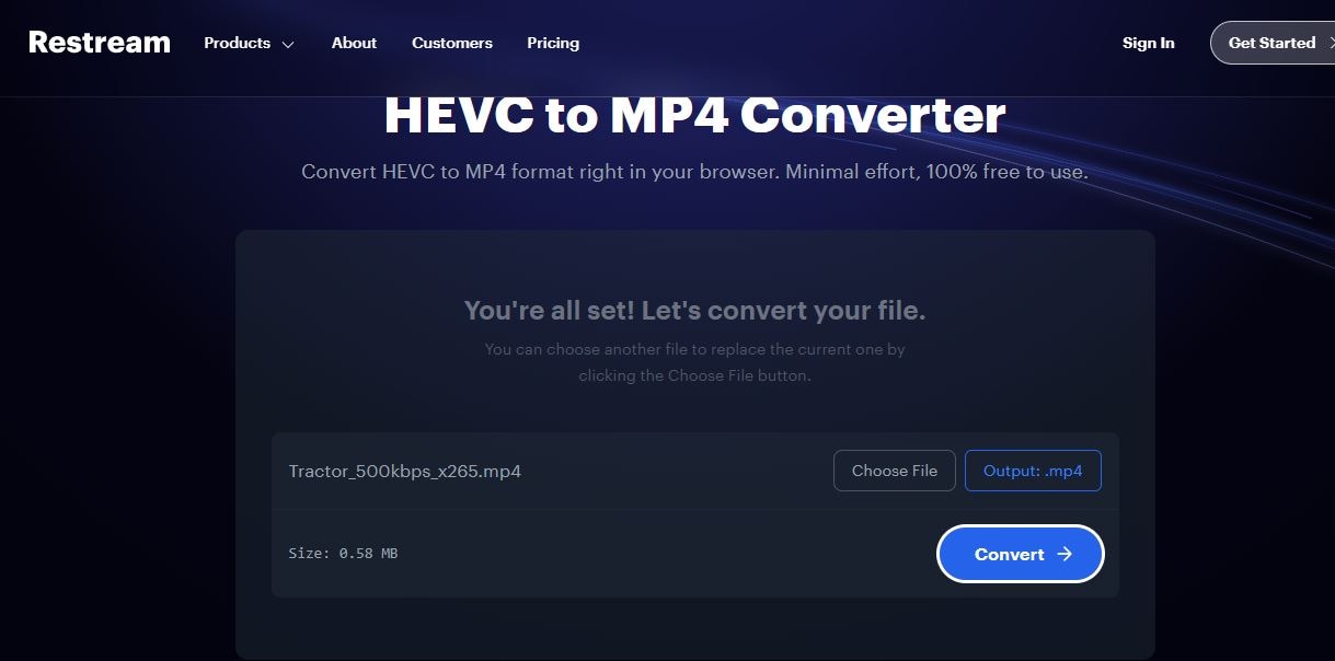 convert you hevc file