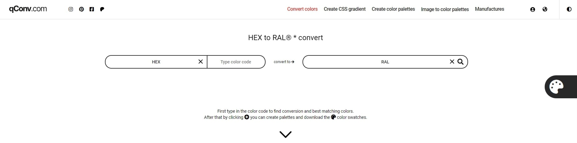 qconv hex to ral converter 