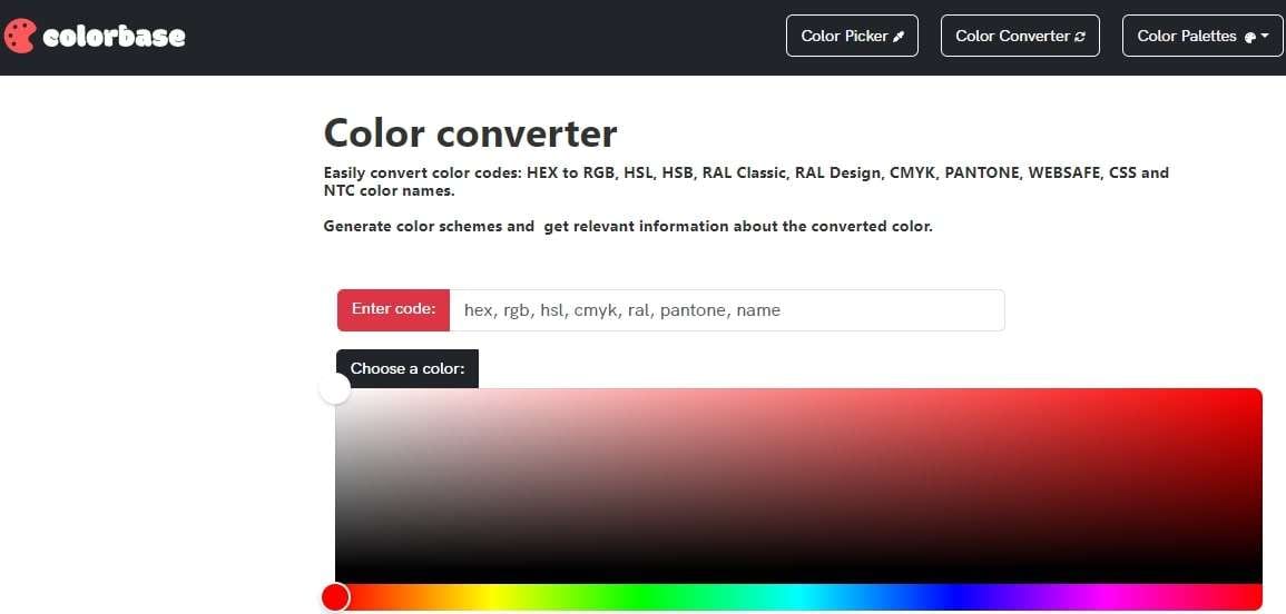 colorbase hex to ral converter 