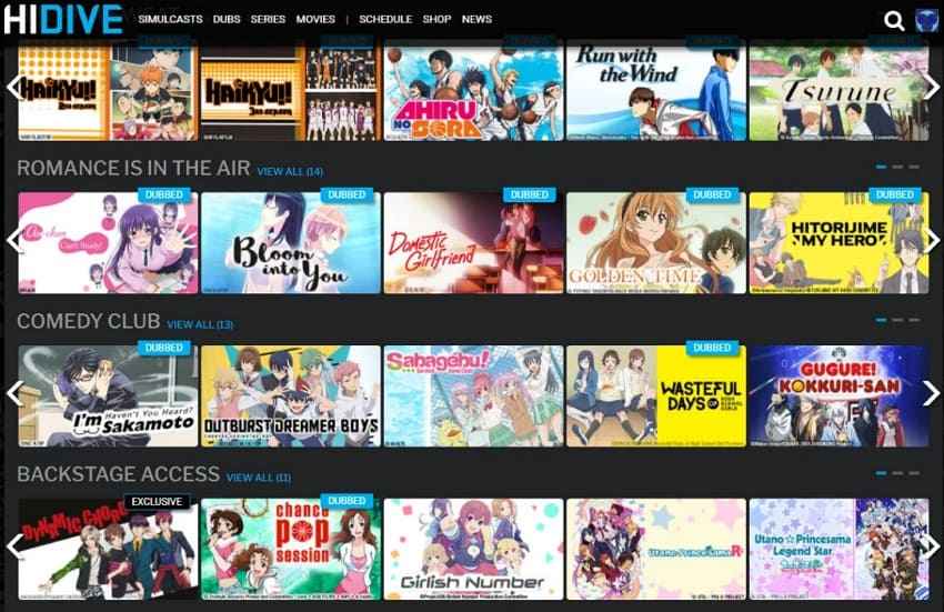 hidive focused anime library