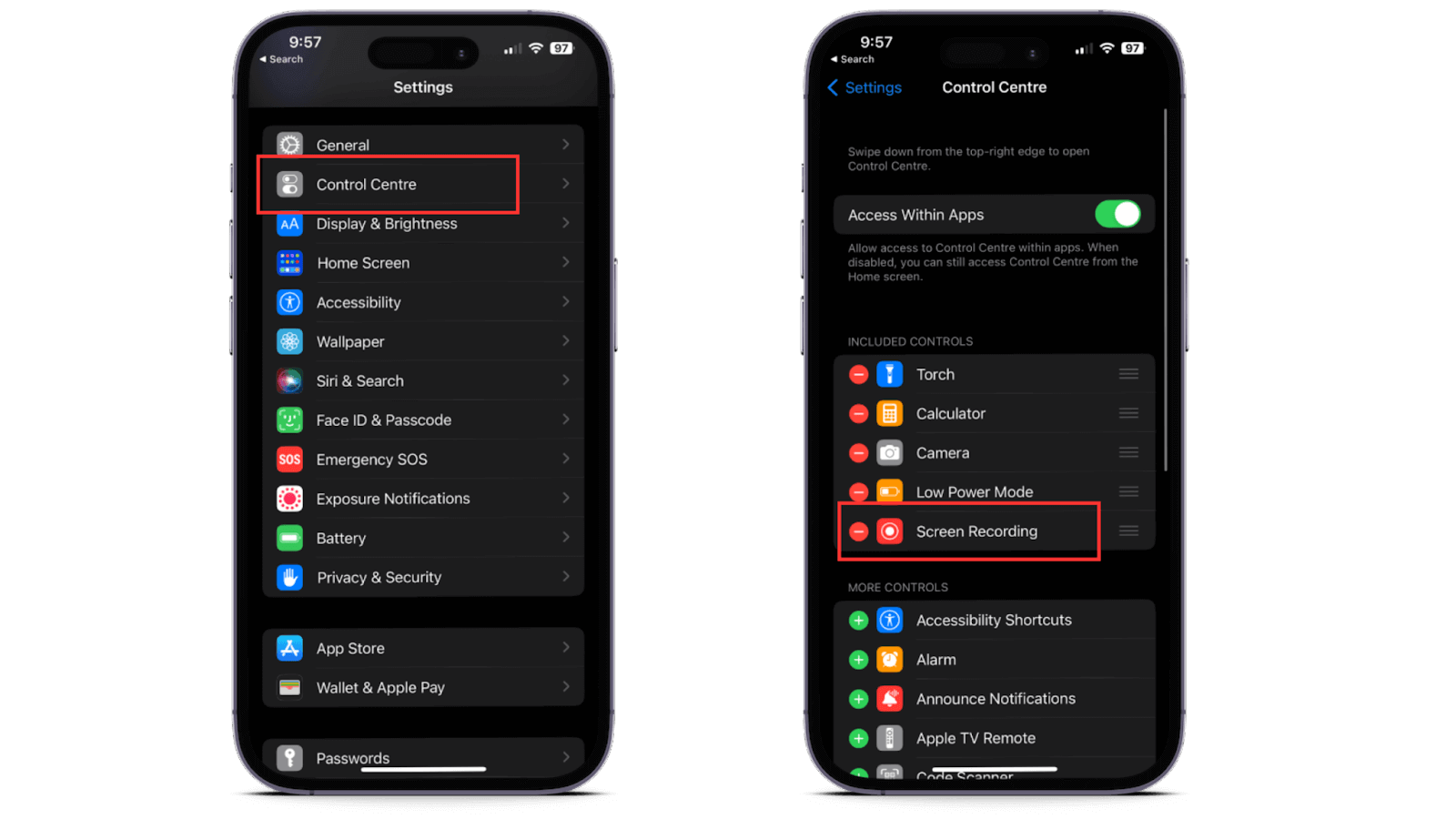 enable screen recording