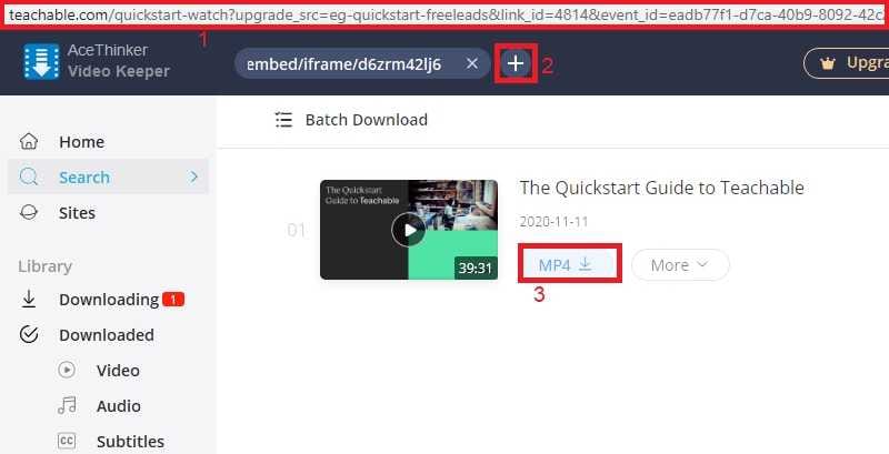 Baixar vídeos do Teachable com o Video Keeper 3