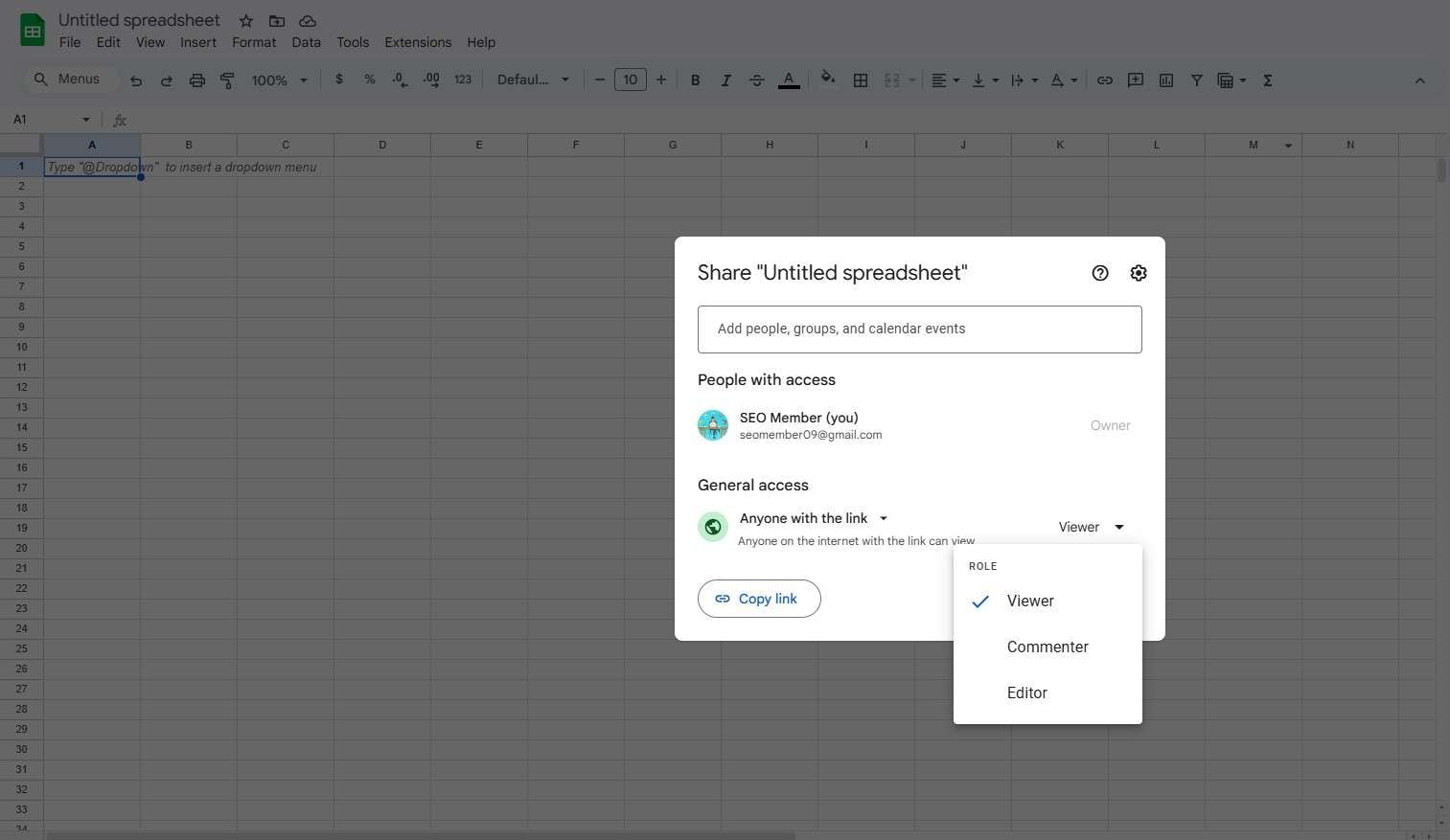 share the spreadsheet