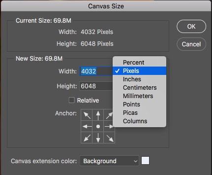adjust canvas size 