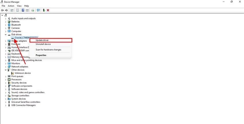 expand drivers and update targeted one