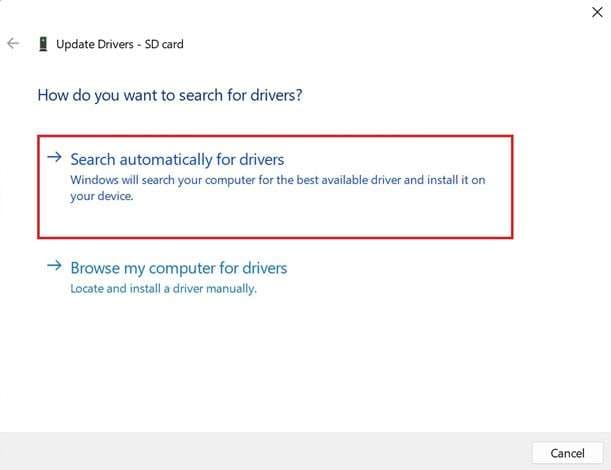 search automatically for drivers