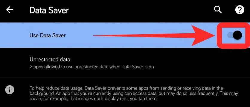 turn off data saver