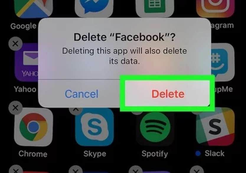 delete facebook from iphone