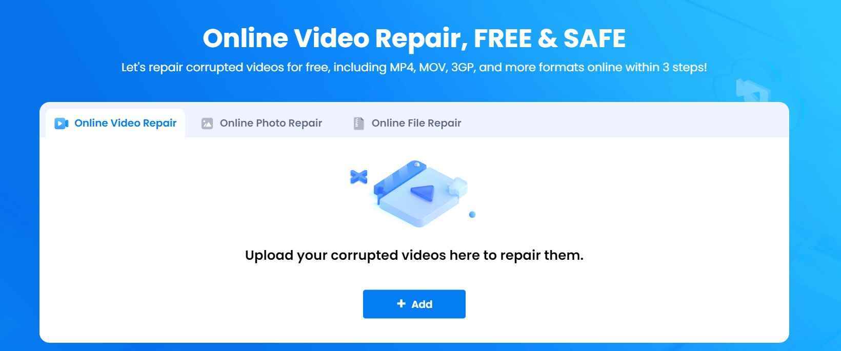 wondershare online video repair tool