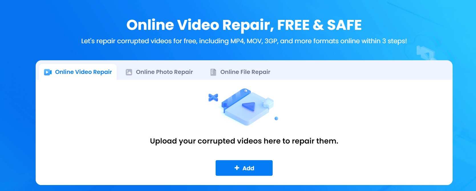 wondershare online video repair tool