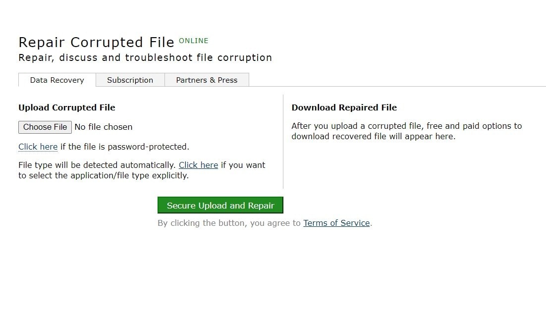 upload the corrupted file