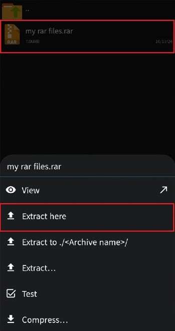 extract rar file 