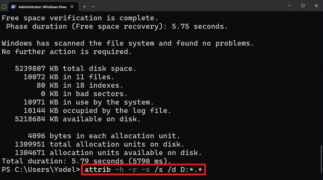 unhide any hidden files