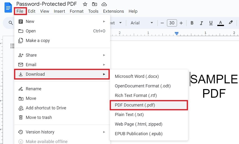 open password protected pdf using google drive