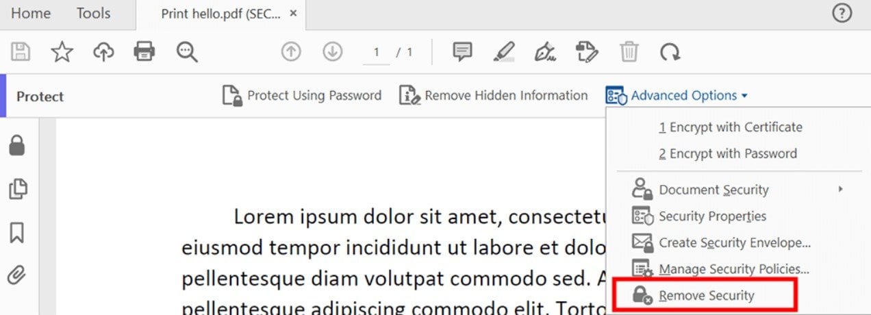 remove password of pdf using adobe acrobat