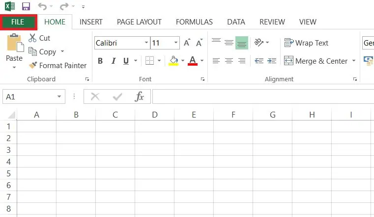 ms excel file tab