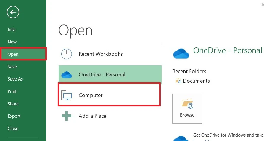 open xlsx files using ms excel