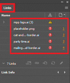 link panel file