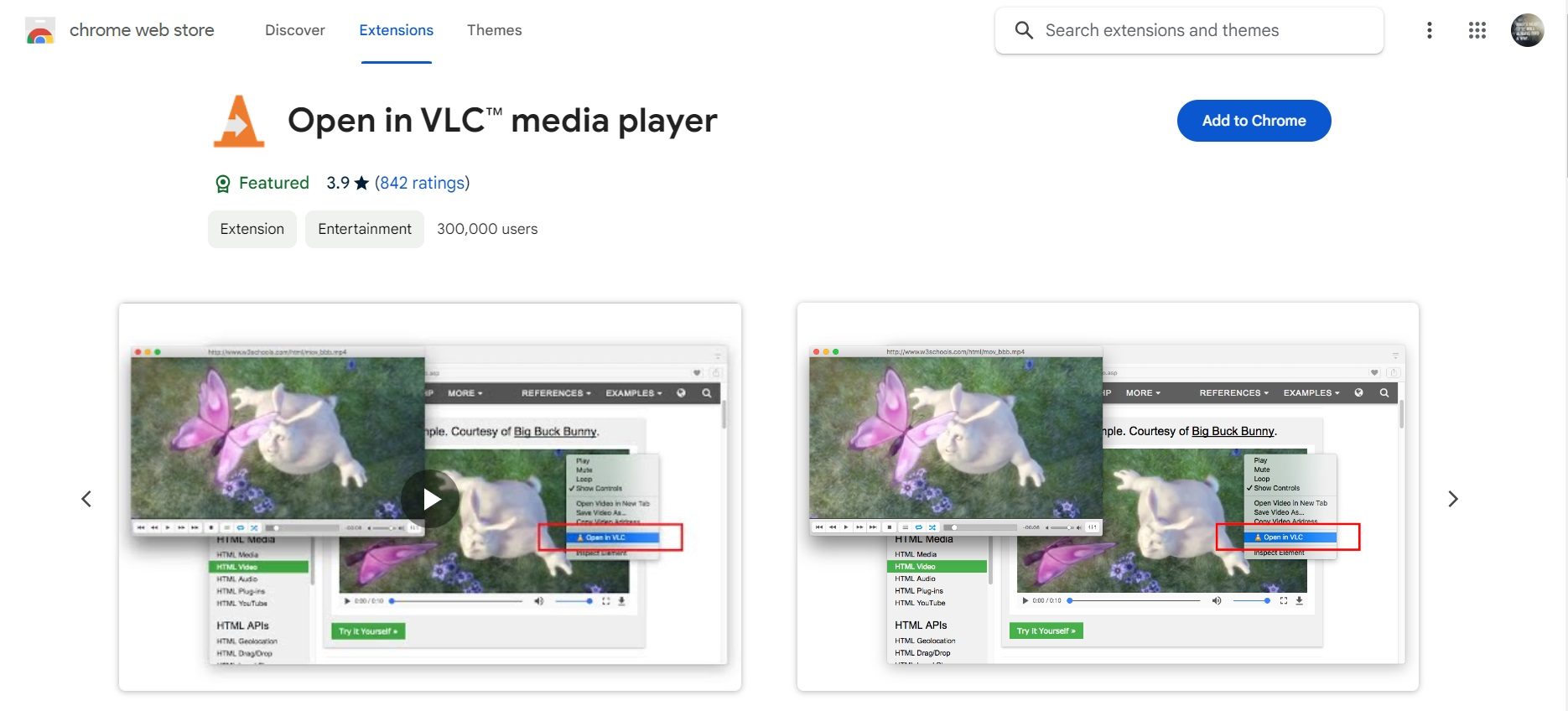 install the vlc chrome extension 