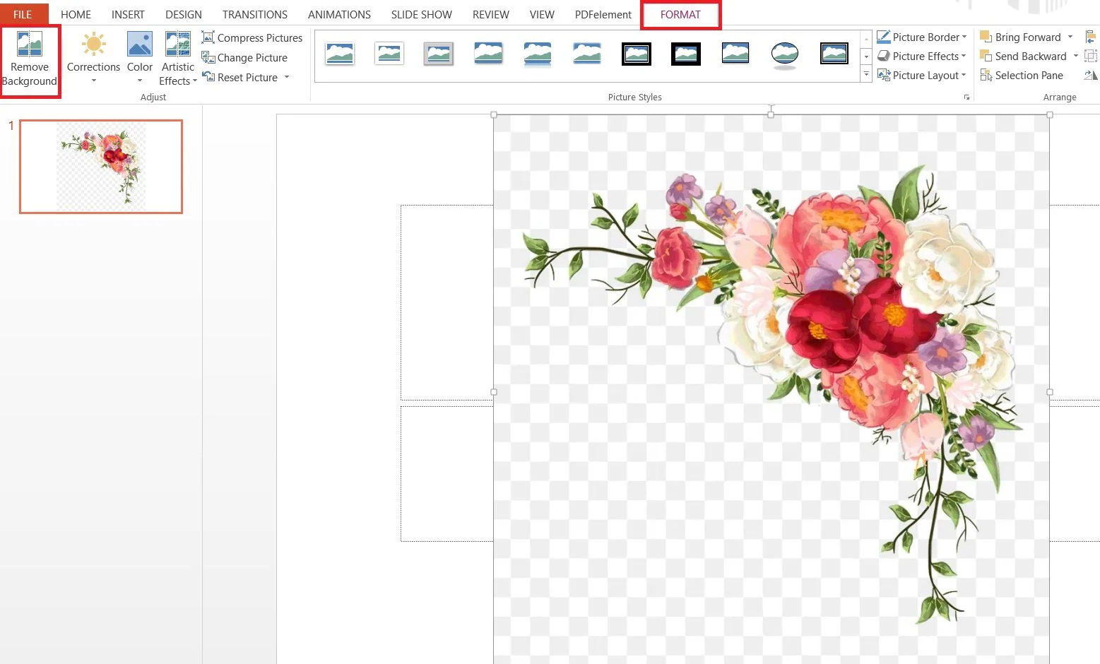 remove background from picture in powerpoint using remove background feature