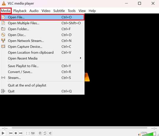 media open file 