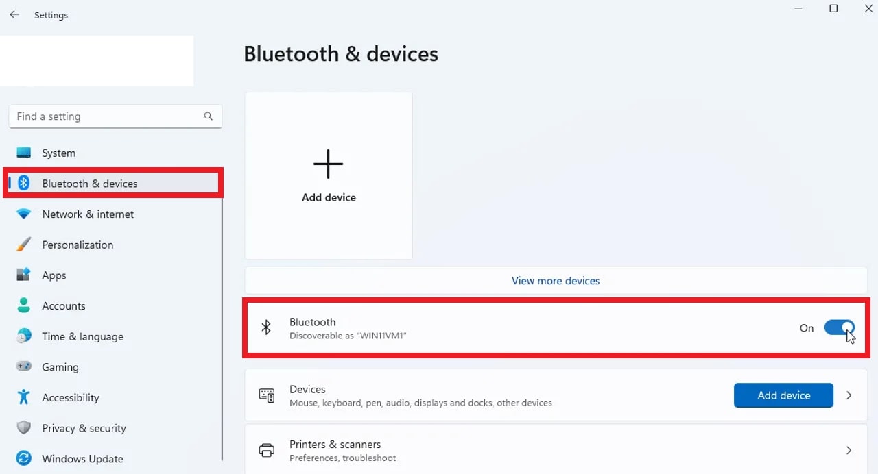 turn on bluetooth pc