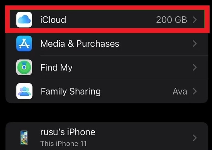 tap icloud