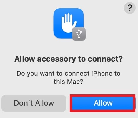 allow the accessory to connect