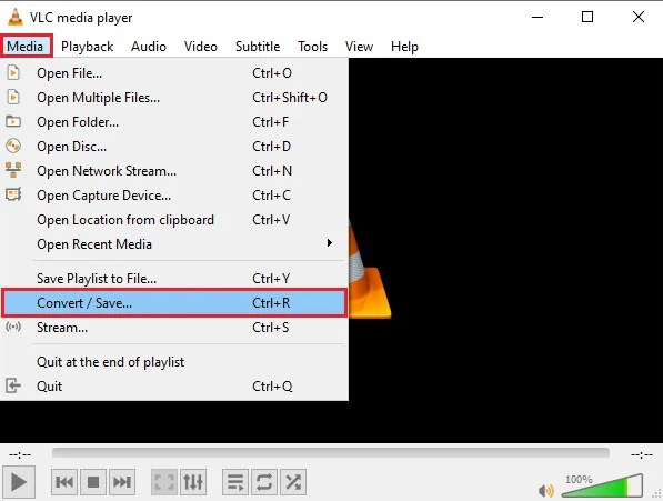 go to the convert/save option in vlc.