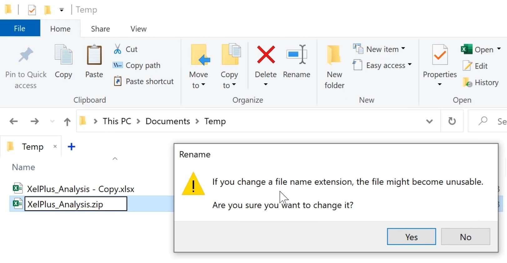 change the extension to zip