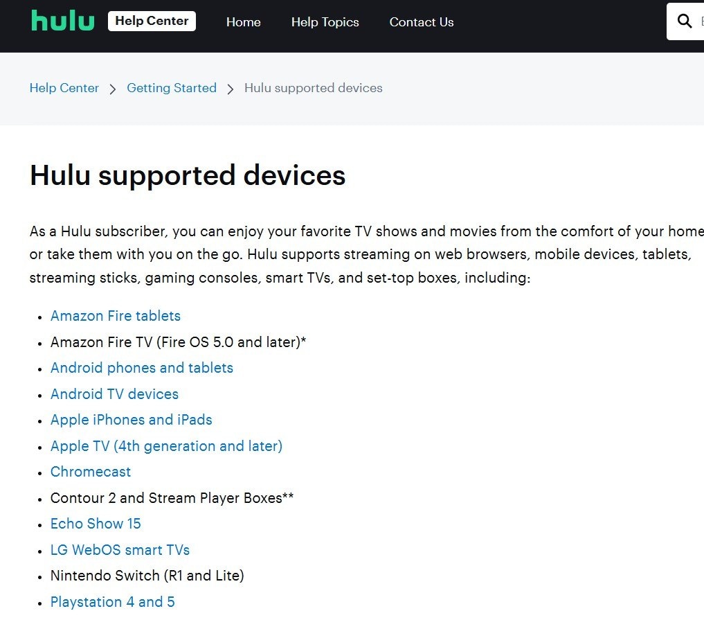 hulu supported devices