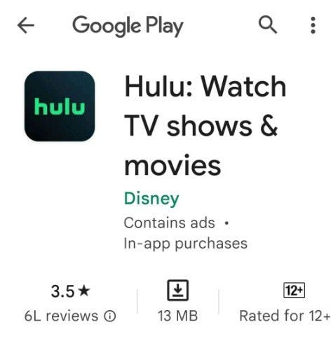 hulu on google play store