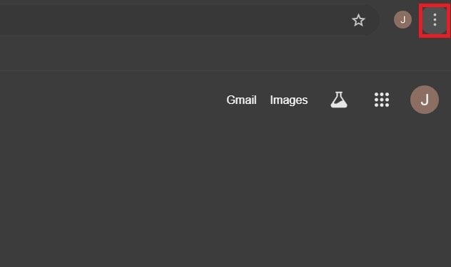 chrome three dots menu