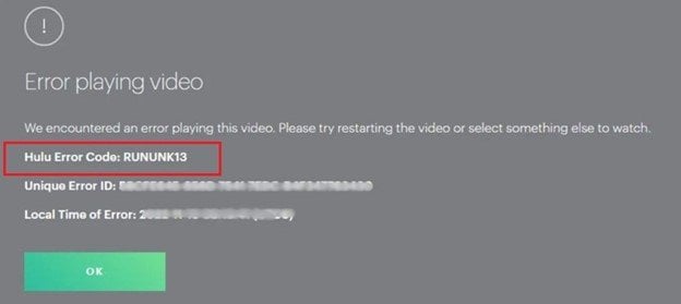 rununk13 error message 