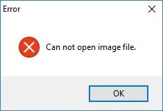 Das heruntergeladene Bild kann nicht geöffnet werden