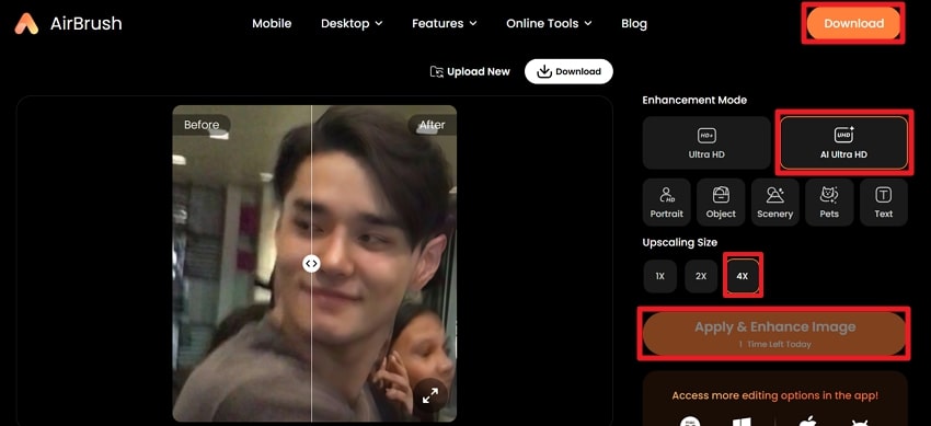 change resolution and download image