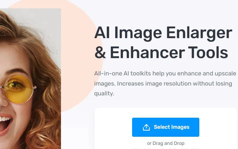 Interface de AI Image Enlarger 