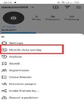 select mobile data saving from the menu