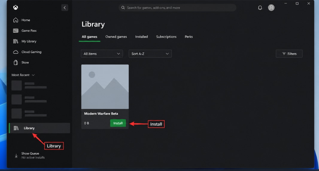install modern warfare 4 beta separately in xbox app on pc