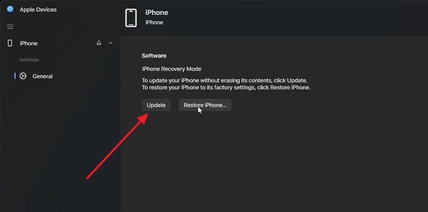 iphone recovery mode update