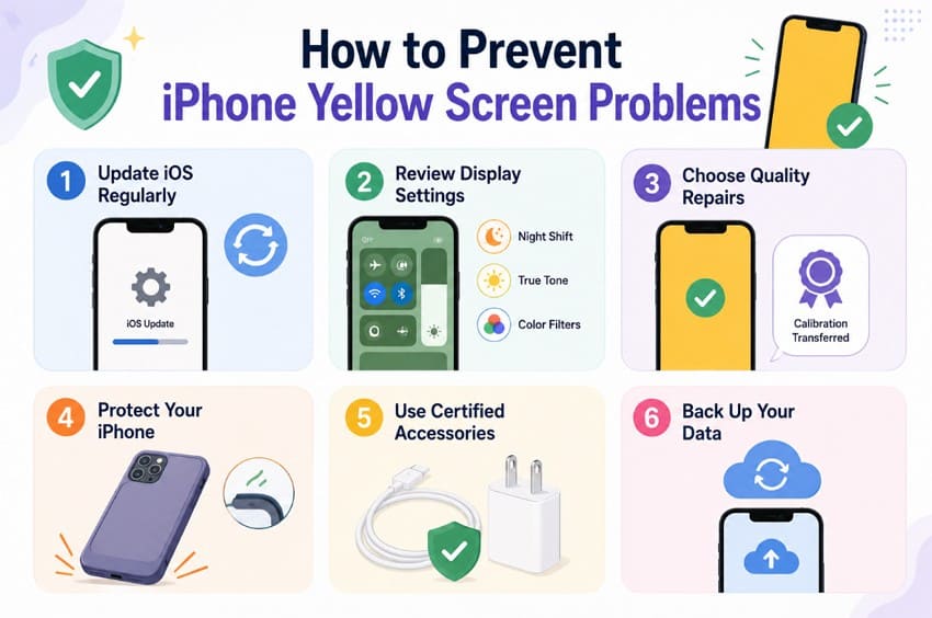 prevent iphone yellow screen