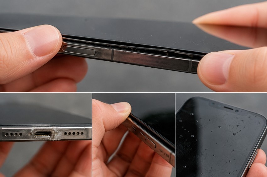 damaged iphone screen inspection