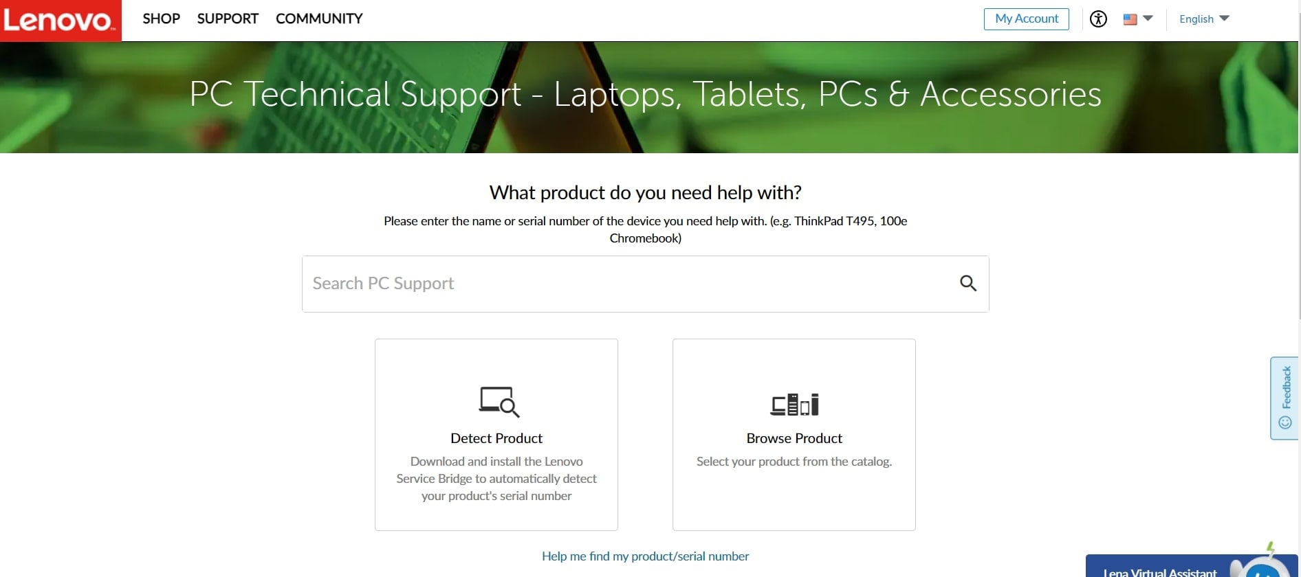 official Lenovo support website