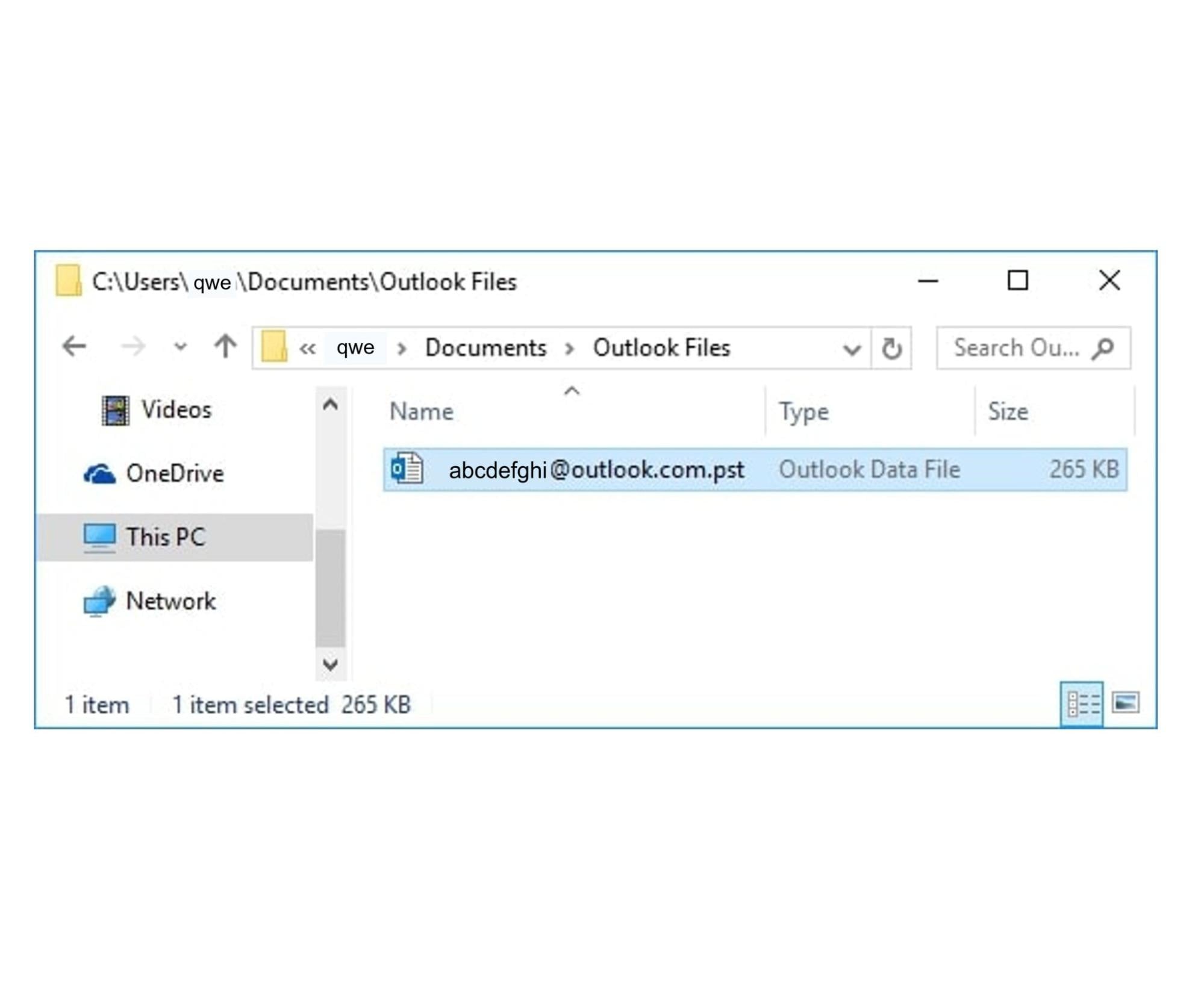 how to change location of existing pst outlook files