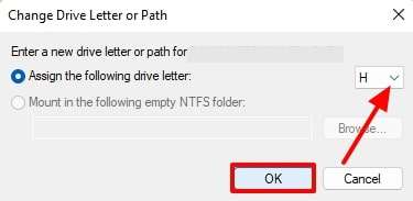 assign a new drive letter