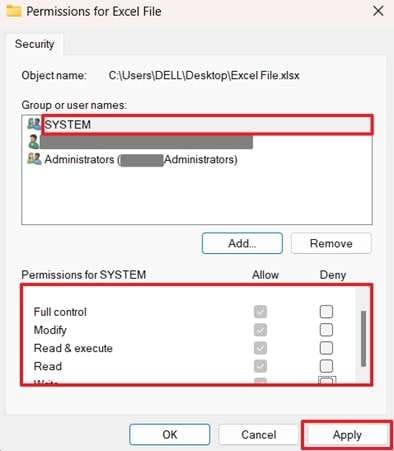 give all the permissions